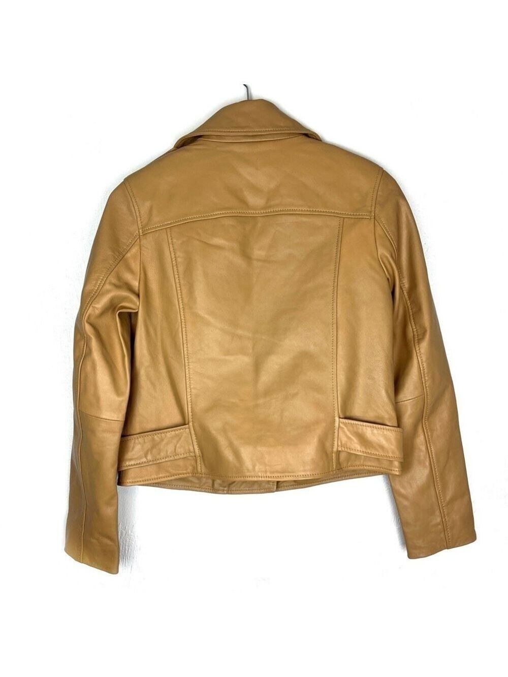 Like New Walter Baker Tan Lamb Leather Moto Jacket size small - Picture 3 of 5